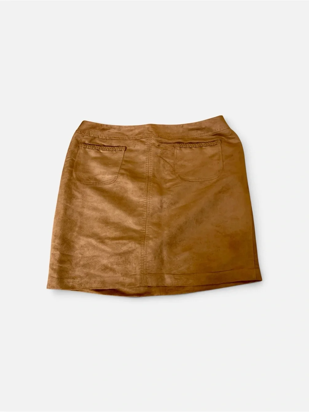 Cato Camel Mini Skirt with Front Patch Pockets